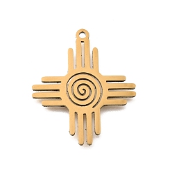 Золотой 201 подвески из нержавеющей стали, лазерная резка, зиа солнечная прелесть, золотые, 29.5x25x1 мм, отверстие : 1.6 мм