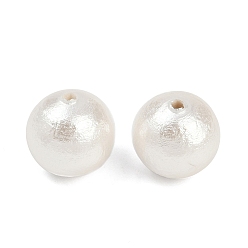 Белый Сжатые хлопковые жемчужные бусы, экологически чистый, круглые, белые, 12~12.5 мм, отверстие : 1.8 мм