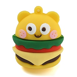 Hamberger ПВХ подвески, питание, гамбургер, 38x31x22.5 мм, отверстие : 2 мм