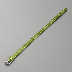 Olive Terne Bracelet en cordon de cuir PU vierge avec fermoirs en alliage, vert olive, 8-1/2 pouce (21.7 cm)