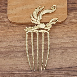 Light Gold Сплав вилка волос выводы, кабошон настройки, крыло, золотой свет, 110x56 мм