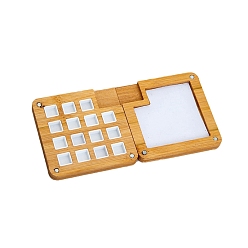Золотистый Бамбуковая палитра акварельных красок, с 15 сетками, ящик для хранения картин на магнитах, для художественной росписи краски контейнер для хранения, золотые, 15x7.5x0.8 см