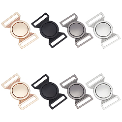 (52) Непрозрачная лаванда 8 наборы 4 цвета пряжки из сплава, аксессуары для одежды, плоско-круглые, разноцветные, 30.5x51.5x3 мм, отверстие : 25x2.8 мм, 2 наборы / цвет