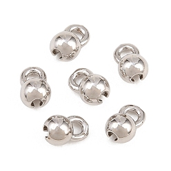 Платина Латунной шариковой советы, Калотте заканчивается, крышка узла, стойки покрытие, долговечный, без свинца и без кадмия, платина, 5.5x3.5x3.5 мм, отверстие : 1.2 мм