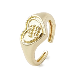 Aquarius Brass Adjustable Open Rings, Cadmium Free & Nickel Free & Lead Free, Heart, Aquarius, US Size 7 3/4(17.9mm)