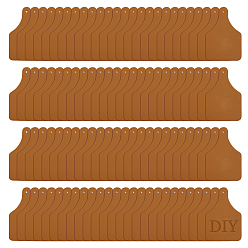 Перу 100 шт. прямоугольные бирки из искусственной кожи, с отверстиями, для джинсов своими руками, , обуви, аксессуары для шляп, Перу, 76x50x2 мм, отверстие : 2 мм