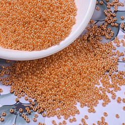 (RR423) Непрозрачный Светло-оранжевый Блеск Миюки круглые бусины рокайль, японский бисер, 11/0, (rr 423) непрозрачный светло-оранжевый блеск, 11/0, 2x1.3 мм, Отверстие : 0.8 мм , около 5500 шт / 50 г