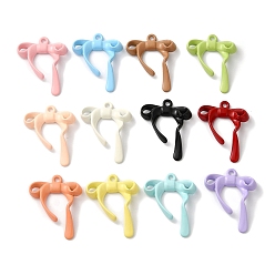 (52) Непрозрачная лаванда Сплав с окрашенными подвесками, без свинца, без никеля и без кадмия, бантом, разноцветные, 25x20x5 мм, отверстие : 1.6 мм