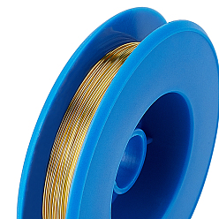 Золотой Круглая медная проволока, для изготовления ювелирных изделий, золотые, 24 датчик, 0.5 мм, около 131.23 футов (40 м) / рулон