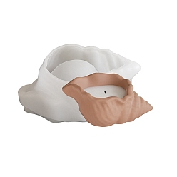 Shell Shape Формы для банок для свечей с полосками и колоннами, силиконовые бетонные формы для подсвечников с крышками, литейные формы из эпоксидной смолы, формы раковины, 115x66x45 мм