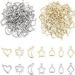 Золотой & Цвет Нержавеющей Стали 304 подвески из нержавеющей стали, разнообразные, золотые и нержавеющая сталь цвет, 140 шт / коробка