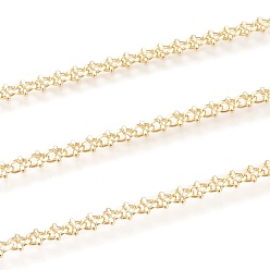 Real 18K Gold Plated Brass Curb Chains, with Spool, Long-Lasting Plated, Soldered, Real 18K Gold Plated, Link: 5x4x1.3mm, about 32.8 Feet(10m)/roll