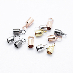 (52) Непрозрачная лаванда Латуни мозг заканчивается, Торцевые крышки, долговечный, колонка, разноцветные, 8~9.5x4 мм, отверстия: 1.5~2 mm, 3 mm внутреннего диаметра