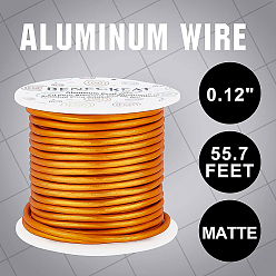 Coral BENECREAT Matte Round Aluminum Wire, Coral, 9 Gauge, 3mm, 17m/roll