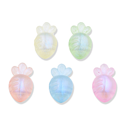 Mixed Color Transparent Acrylic Beads, with Glitter Powder, Carrot, Mixed Color, 32x18x15.5mm, Hole: 3mm, about 129pcs/500g