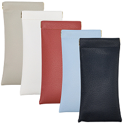 (52) Непрозрачная лаванда 5шт 5 цвета прямоугольник футляр для очков из искусственной кожи, переносной вставной чехол для солнцезащитных очков, мягкая сумка для хранения с отжимом сверху, с тканью для чистки очков из замшевого волокна (1 шт.), разноцветные, 5 мм, 178x90x8 шт / цвет