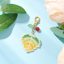 (52) Непрозрачная лаванда Подвесные украшения из акрила, стекла и натурального сердолика в форме кленового листа, с цинковым сплавом застежками омаров коготь, разноцветные, 59 мм