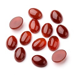 Dark Red Grade A Natural Red Agate Oval Cabochons, Dyed, Dark Red, 18x13x7mm