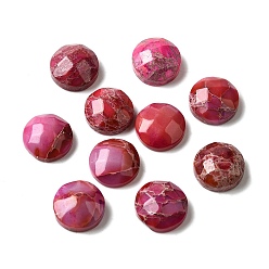 Темно-Розовый Окрашенный натуральный регалит / имперская яшма / морские отложения яшма кабошоны, граненые, полукруглые / купольные, темно-розовыми, 10.5x5 мм