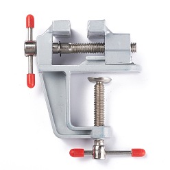Серый Мини-столовые тиски из алюминиевого сплава, миниатюрный зажим мини инструмент, серые, 8.2x8.6x3.6 см