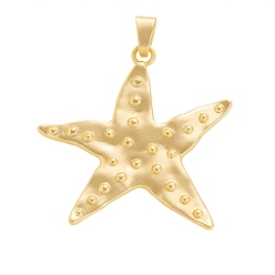 Золотой Подвески из сплава , морская звезда, золотые, 72x68.5x3 мм, отверстие : 12x5 мм