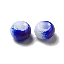 Medium Blue 6/0 Opaque Glass Seed Beads, Round Hole, Rondelle, Medium Blue, 4~4.5x3~4mm, Hole: 0.8~1.5mm