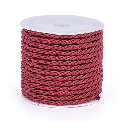 Коричневый Полиэфирного корда, витой шнур, коричневые, 3 мм, около 5.46 ярдов (5 м) / рулон