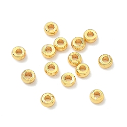 Настоящее золото 18K Латунные бусины, плоский круглый / dics, стойки покрытие, без кадмия и без свинца, реальный 18 k позолоченный, 2.8x1.5 мм, отверстие : 1.2 мм