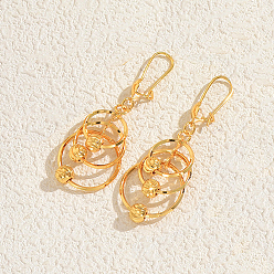 Ring Тройные серьги-кольца из латуни, золотые, кольцо, 50x20 мм