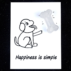 Хрусталь Резные статуэтки из натурального кристалла кварца, украшение, для домашнего украшения рабочего стола, Подарочная карта своими руками с вдохновением, собаке кость, 20x35 мм