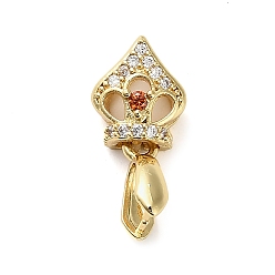 Настоящее золото 18K Латунные микро проложить кубического циркония прижимные поручительств, стойки покрытие, долговечный, без свинца и без кадмия, реальный 18 k позолоченный, 18x8.5x6 мм, отверстие : 5x2 мм