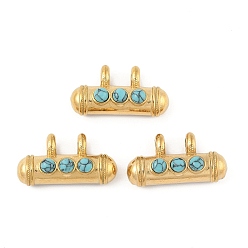 Синтетическая Бирюза Синтетические бирюзовые подвески, 304 подвески-колонны из нержавеющей стали, вакуумное покрытие pvd, реальный 18 k позолоченный, 15x28x11 мм, отверстие : 4 мм