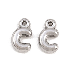Letter C 304 подвески из нержавеющей стали, письмо амулеты, буква С, 9.5~10x2.5~9x2.5 мм, отверстие : 1.2 мм