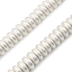 с Покрытием Серебра Гальванические нити из синтетических немагнитных гематитовых бусин, диск, со серебряным покрытием, 6.5x2.5 мм, отверстие : 0.9 мм, около 157 шт / нитка, 15.51'' (39.4 см)