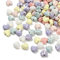(52) Непрозрачная лаванда Непрозрачные акриловые бусины с УФ-покрытием, радужный, сердце, граненые, разноцветные, 13.5x14.5x8.5 мм, отверстие : 1.8 мм, 602 шт / 500 г