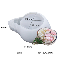 White DIY Silicone Storage Molds, Resin Casting Molds, For UV Resin, Epoxy Resin Jewelry Making, Shell, White, 148x121x41mm