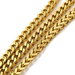 Золотой Ионное покрытие (ip) 304 бордюрные цепи из нержавеющей стали, несварные, с катушкой, золотые, 5x3x3 мм