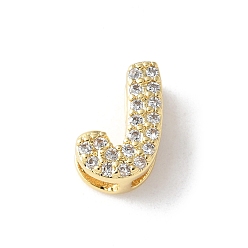 Letter I Латунные микро-паве прозрачные кубические цирконии начальные многорядные звенья, реальный 18 k позолоченный, без свинца и без кадмия, долговечный, стойки покрытие, Буква "i", 10x5~9.5x4.5~5 мм, отверстие : 1.5~3.2x2~8 мм