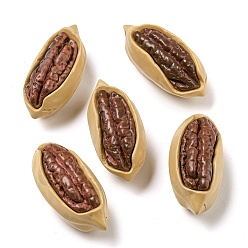 Coconut Brown Opaque Resin Decoden Cabochons, Imitation Nut, Pecans, Coconut Brown, 39.5x18.5x17mm