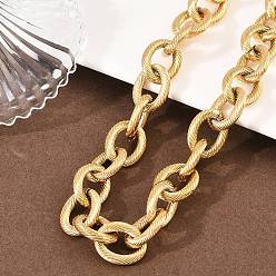 Золотой 13мм 304 ожерелья из текстурированной кабельной цепи из нержавеющей стали, ионное покрытие (ip), золотые, 18.31 дюйм (46.5 см)