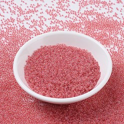 (RR230) Hot Pink Lined Crystal Миюки круглые бусины рокайль, японский бисер, (rr 230) кристалл с ярко-розовой линией, 11/0, 2x1.3 мм, Отверстие : 0.8 мм , около 5500 шт / 50 г