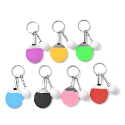 (52) Непрозрачная лаванда Пластиковый брелок для настольного тенниса, с брелоки железа, платина, разноцветные, 93 мм