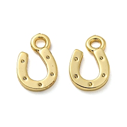 Настоящее золото 18K Стойки обшивки латунные прелести, долговечный, без кадмия и без свинца, U-образный, реальный 18 k позолоченный, 8.5x5.5x1 мм, отверстие : 1.2 мм