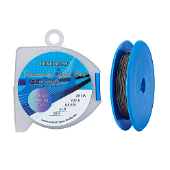 Черный Цвет Металла Круглая медная проволока, для изготовления ювелирных изделий, металлический черный , 20 датчик, 0.8 мм, около 65.61 футов (20 м) / рулон