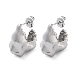 Нержавеющая Сталь Цвет Не тускнеют 304 серьги-гвоздики из нержавеющей стали, серьги-кольца, цвет нержавеющей стали, 19x9 мм