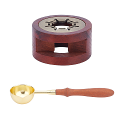 (52) Непрозрачная лаванда Наборы для изготовления штампов своими руками, в том числе деревянная печь для плавления сургучного воска и ложка для плавления латунных восковых палочек, разноцветные, 2 шт / комплект