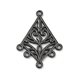 Черный 304 нержавеющей стали ссылки люстра компонент, воздушный змей, чёрные, 38x28.5x2.5 мм, отверстия : 1.6 mm и 1.8 мм