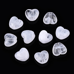 Белый Непрозрачные акриловые бусины, сердце, белые, 9x10x5.5 мм, отверстие : 1.5 мм