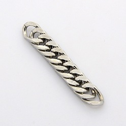 Нержавеющая Сталь Цвет Изготовление мужских ювелирных изделий, устойчивых к потускнению 304 двухзвенные цепи из нержавеющей стали, несварные, граненые, цвет нержавеющей стали, 13x8x2 мм