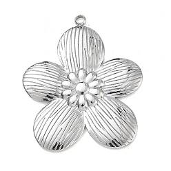 Цветок 304 подвески из нержавеющей стали, цвет нержавеющей стали, цветок, 35x29x2 мм, отверстие : 1.6 мм